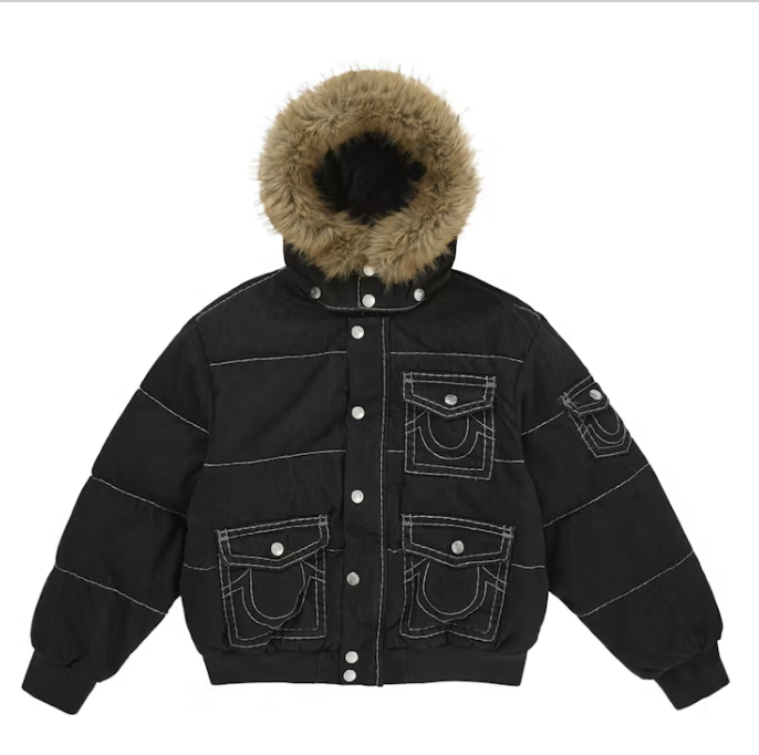 Supreme True Religion Puffer Jacket - Black (FW25)