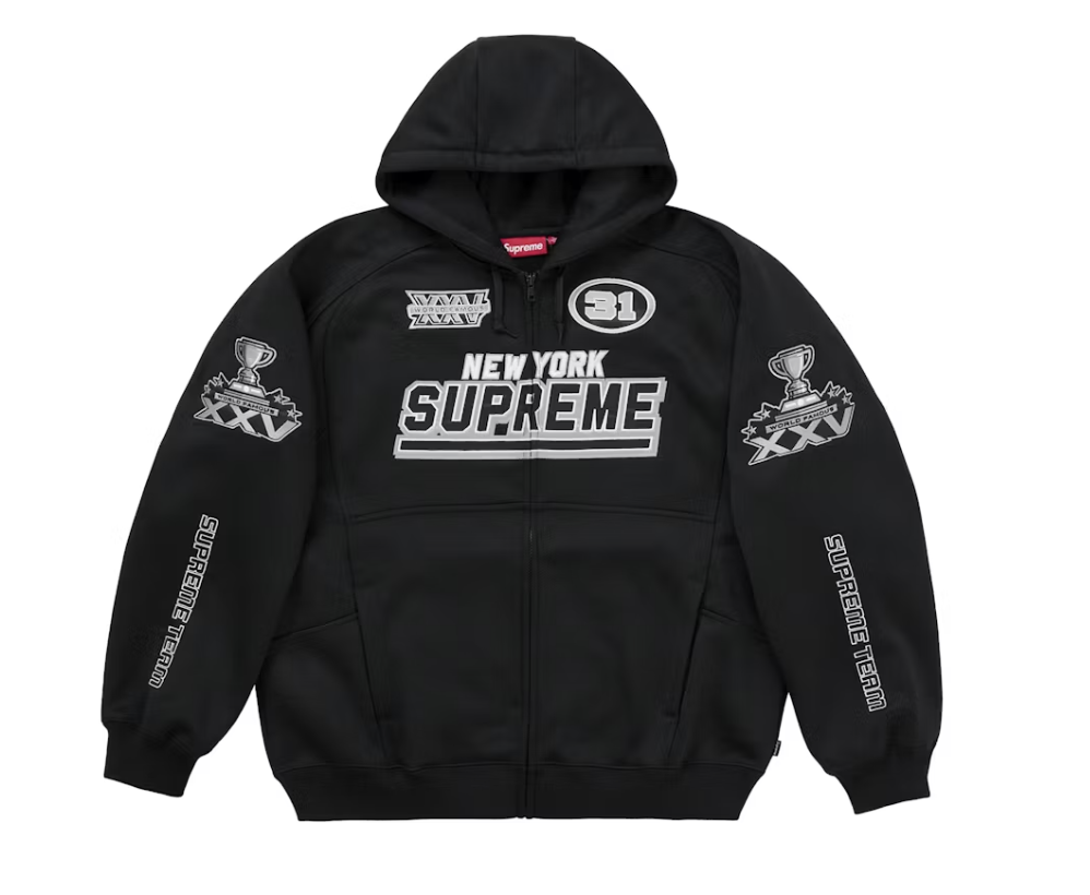 Supreme Football Zip Up Hoodie - Black (FW25)