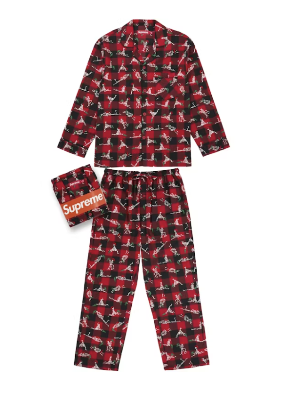 Supreme Hanes Holiday Pajama Set - Red (FW25)