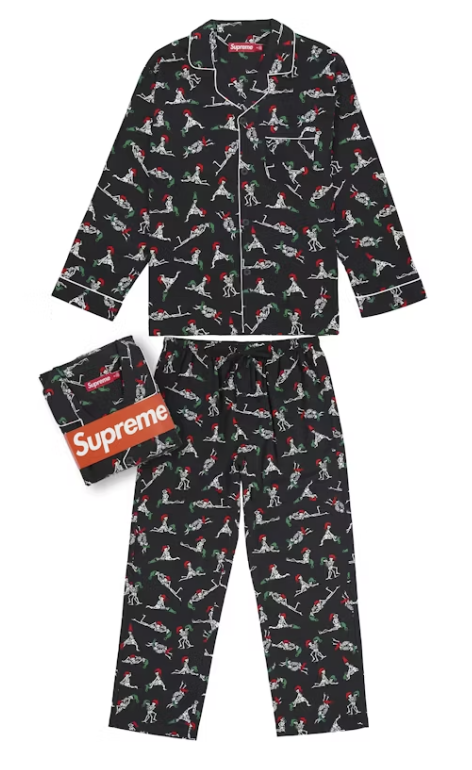 Supreme Hanes Holiday Pajama Set - Black (FW25)