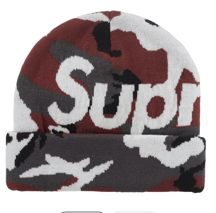Supreme Big Logo Beanie - Red Camo (FW25)