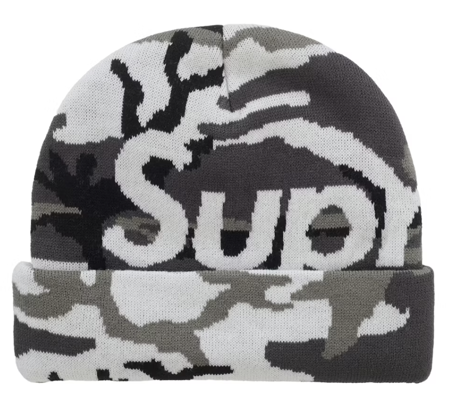 Supreme Big Logo Beanie - Snow Camo (FW25)
