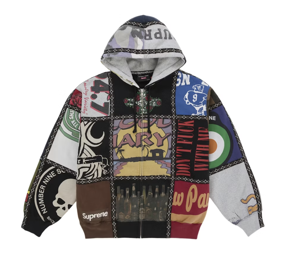 Supreme Number (N)ine Patchwork Zip Up Hoodie - Multicolor (FW25)