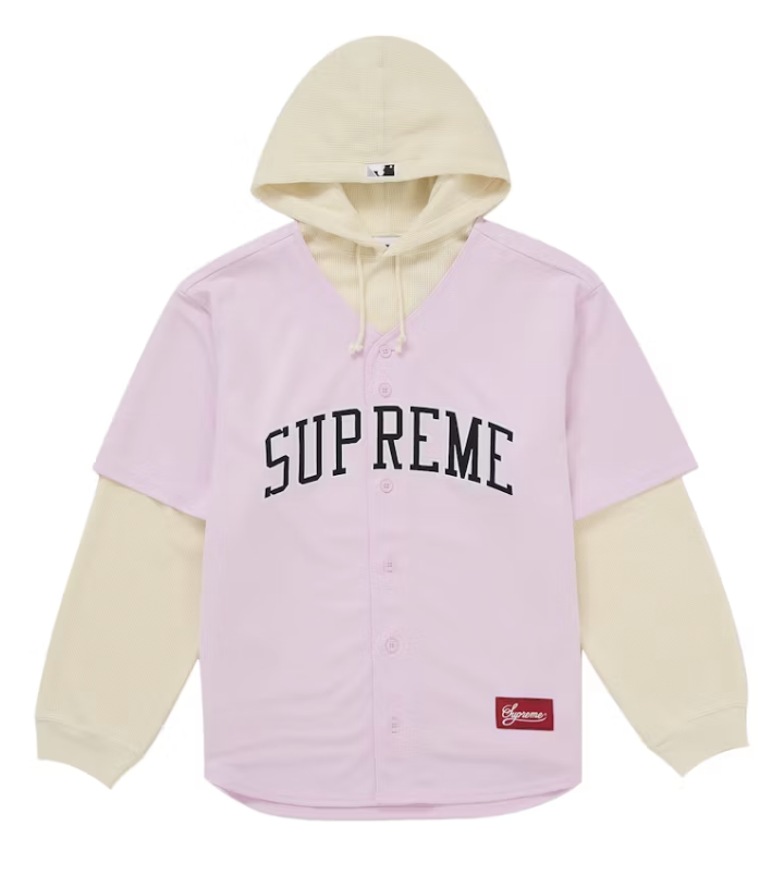 Supreme Chicago White Sox Hooded Baseball Jersey - Pink (FW25)
