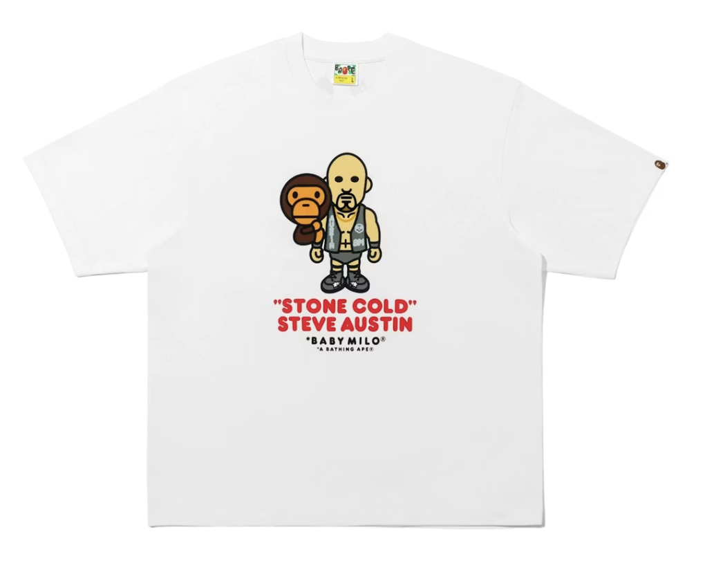BAPE x Fanatics x WWE Stone Cold Steve Austin Baby Milo Relaxed Tee - White