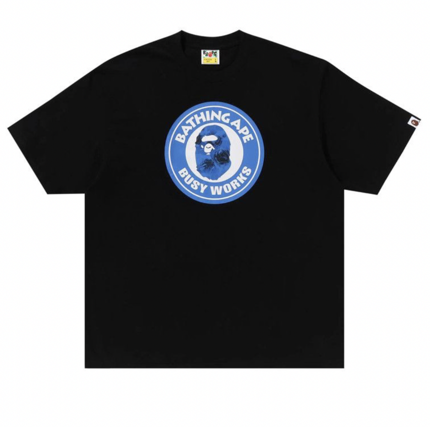 BAPE Floral Solid Camo Busy Works Relaxed Fit Tee - Black/Blue