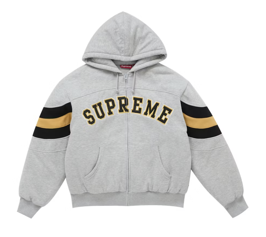 Supreme Filled Zip Up Hoodie - Heather Grey (SS26)