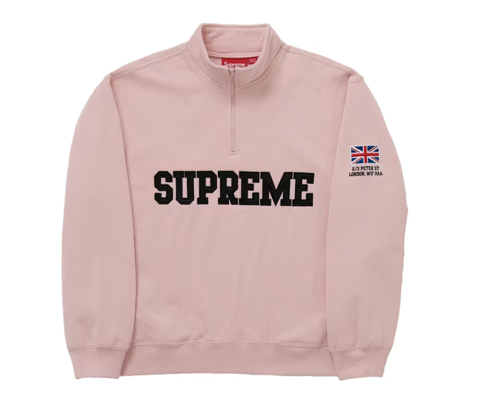 Supreme London Shop Flag Half Zip Pullover - Light Pink (SS26)