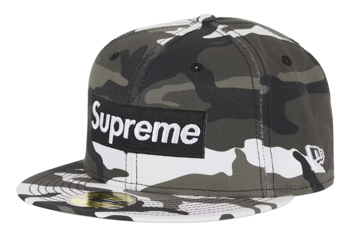Supreme Shop Box Logo New Era 59Fifty Fitted Hat PARIS - Snow Camo (SS26)