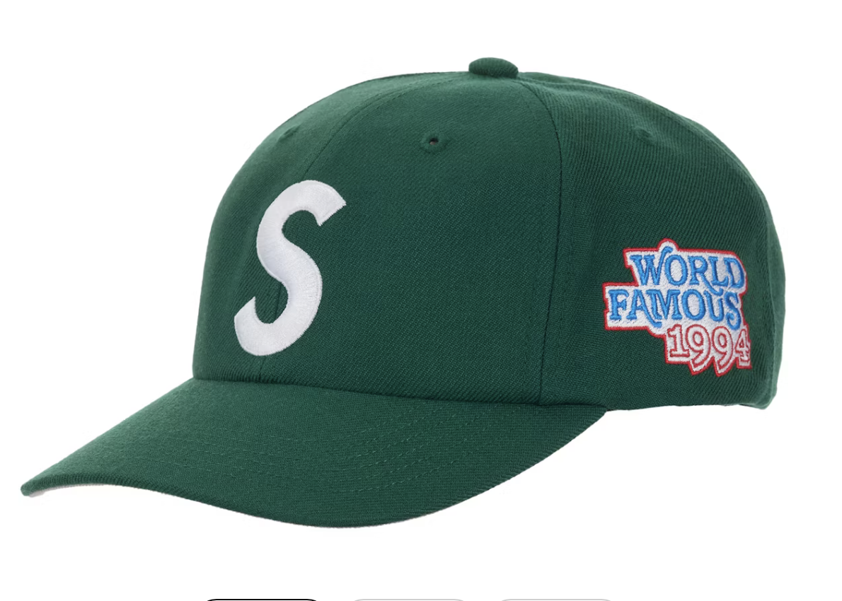 Supreme World Famous S Logo 6-Panel Hat - Green (SS26)