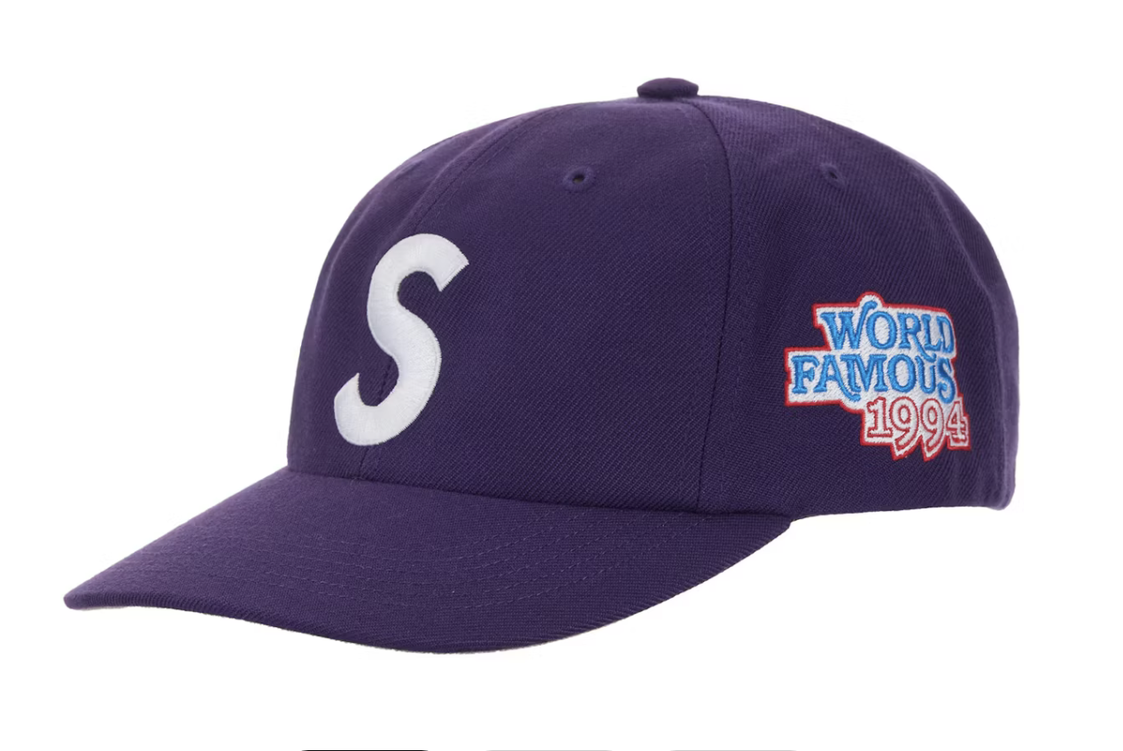 Supreme World Famous S Logo 6-Panel Hat - Purple (SS26)