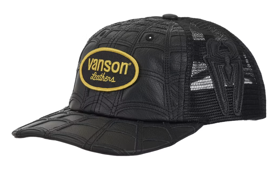 Supreme Vanson Leathers Spider-Man Back 6-Panel Hat - Black (SS26)