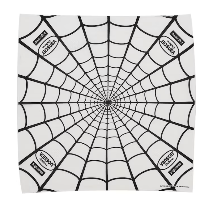 Supreme Vanson Leathers Spider-Man Bandana - White (SS26)