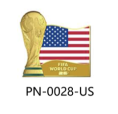 FIFA World Cup 2026 Host Countries 2.5D Trophy Pin - US Flag