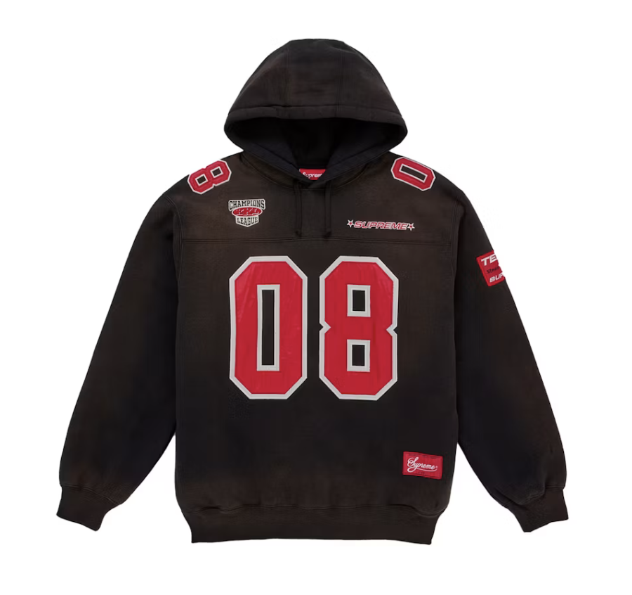 Supreme Football Jersey Hoodie - Black (SS26)