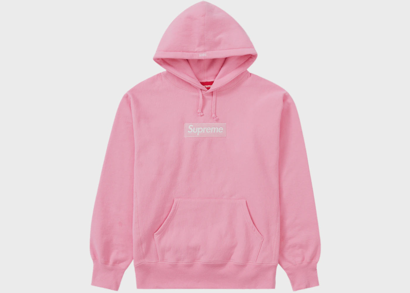 High-quality pink Supreme Box Logo Hooded Sweatshirt from the FW21 collection