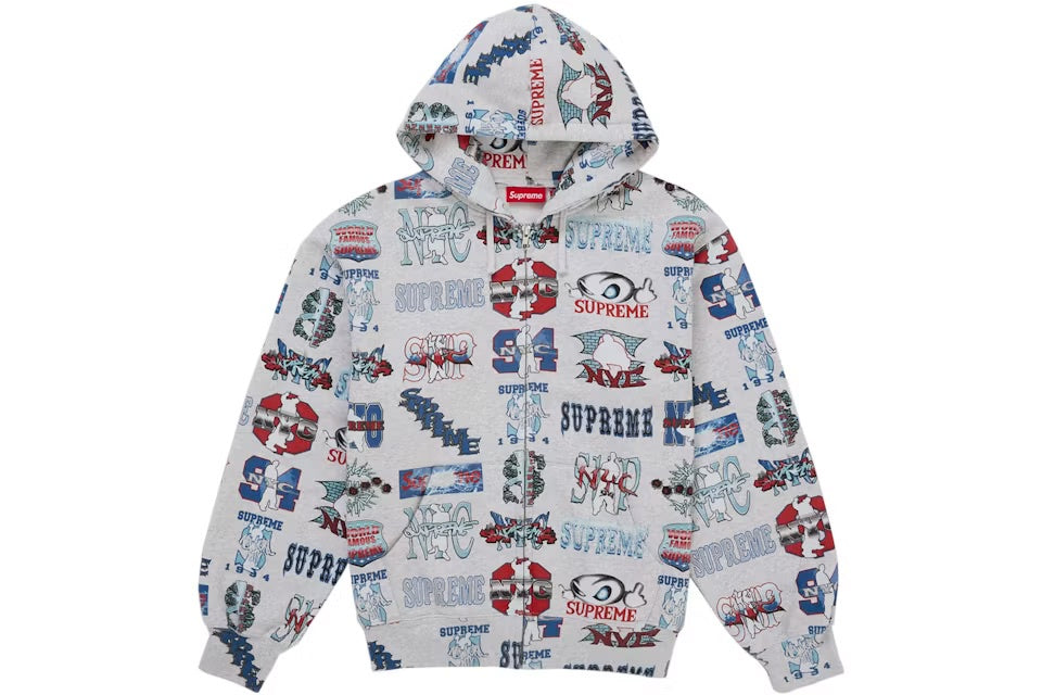 Supreme Flash Zip Up Hoodie - White (SS26)