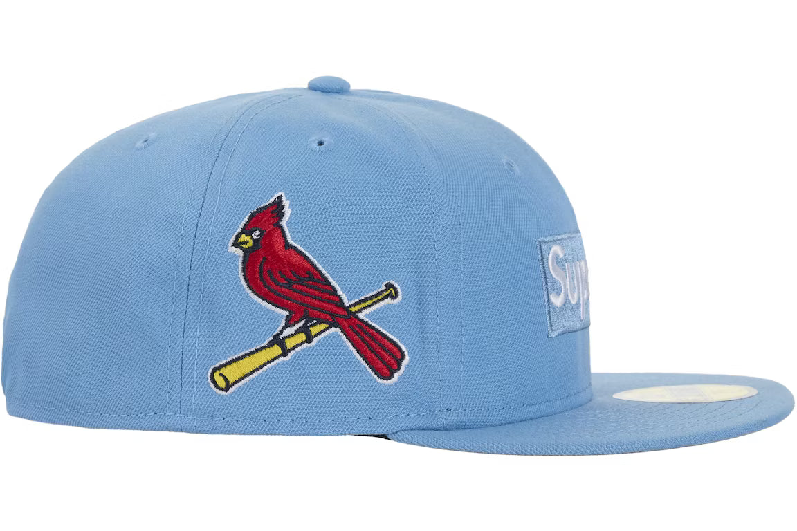 Supreme MLB Teams Box Logo New Era 59Fifty Fitted Hat - Light Blue (FW25)