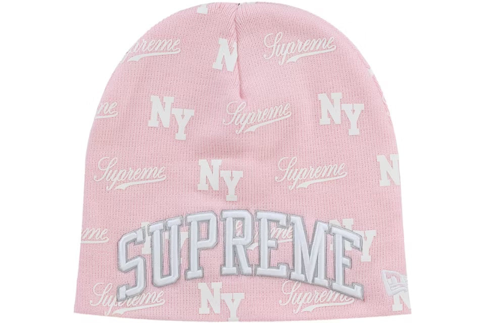 Supreme New Era Box Monogram Beanie - Pink (SS26)