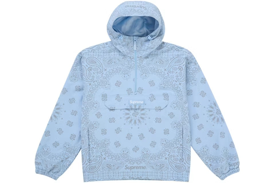 Supreme Reflective Bandana Hoodie Anorak - Light Blue (SS26)