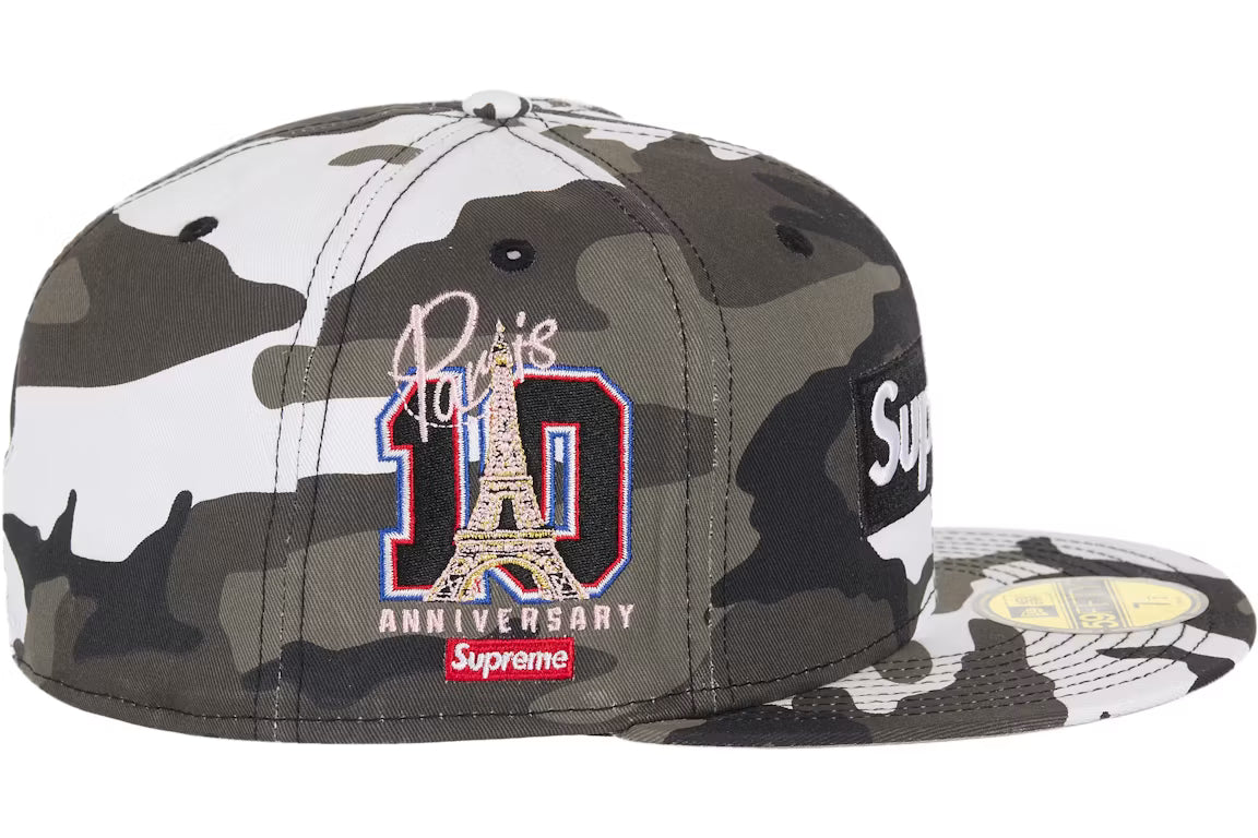 Supreme Shop Box Logo New Era 59Fifty Fitted Hat PARIS - Snow Camo (SS26)
