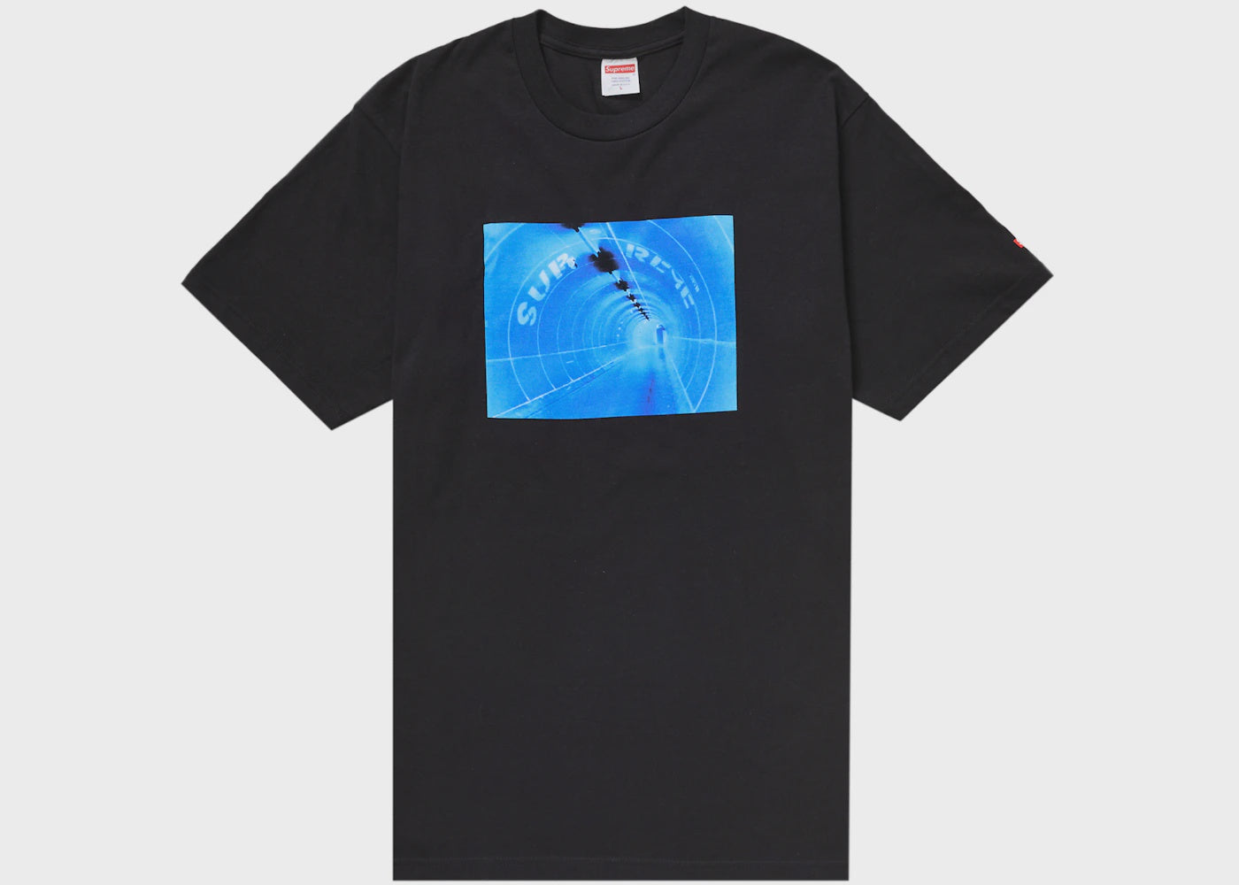 Supreme Tunnel Tee in Black (SS24) featuring a bold graphic design and comfortable fit