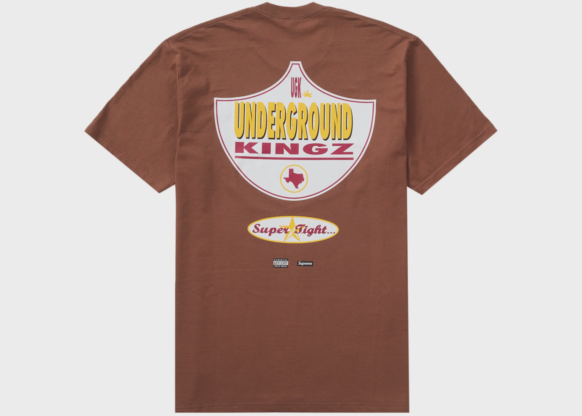 Supreme UGK Super Tight Tee in Brown (SS24) - stylish and comfortable men's t-shirt with a snug fit and high-quality fabric