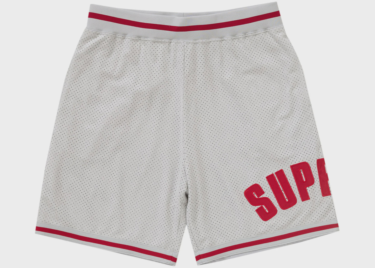 High-performance Supreme Ultrasuede Mesh Short in stylish and versatile grey color (SS24) for athletic and casual wear