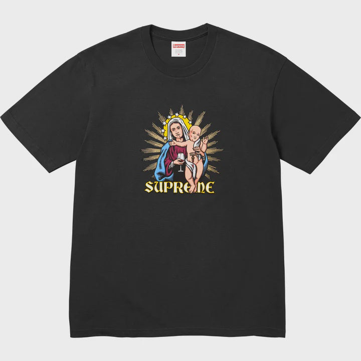 Black Supreme Blood Tee from the FW24 collection, featuring a bold graphic design