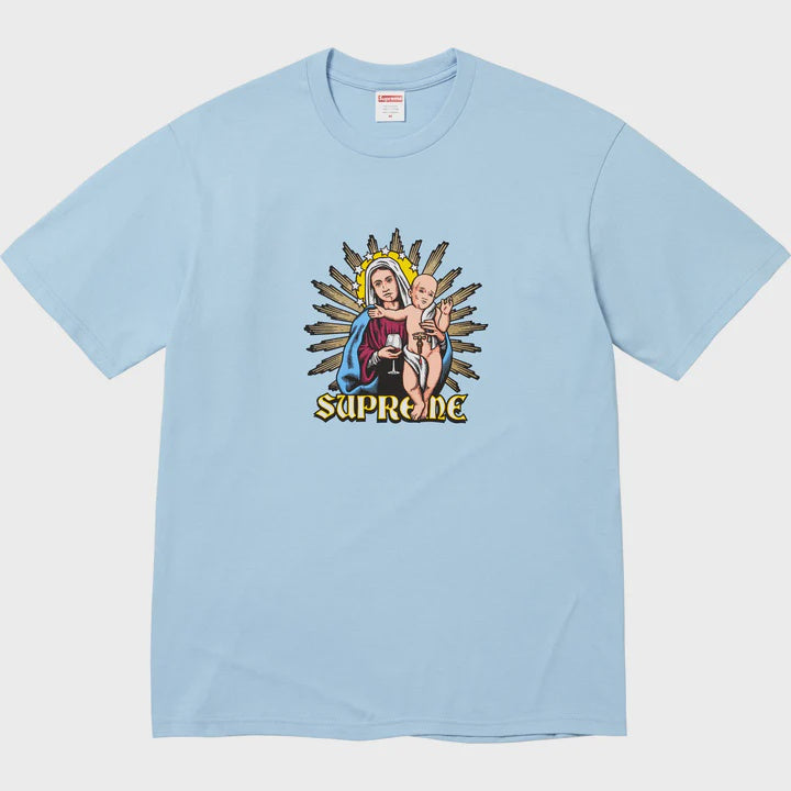 Powder Blue Supreme Blood Tee from Fall/Winter 24 collection, a stylish and eye-catching streetwear fashion piece