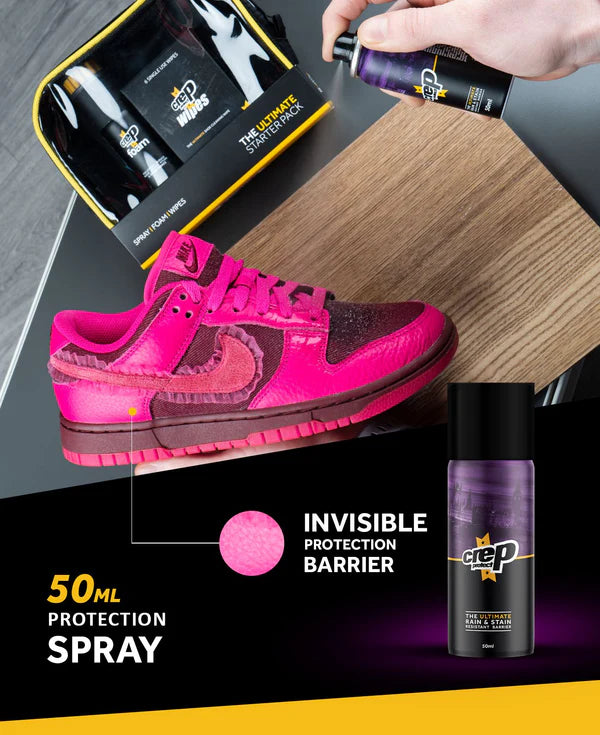 Crep Protect Starter Pack featuring a cleaning solution and protective spray