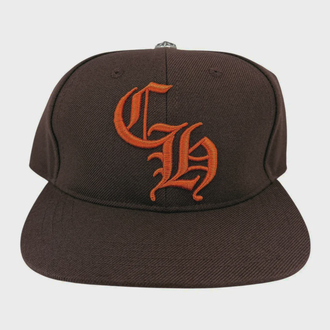Chrome Hearts Embroidered CH Logo Baseball Hat - Brown/Orange