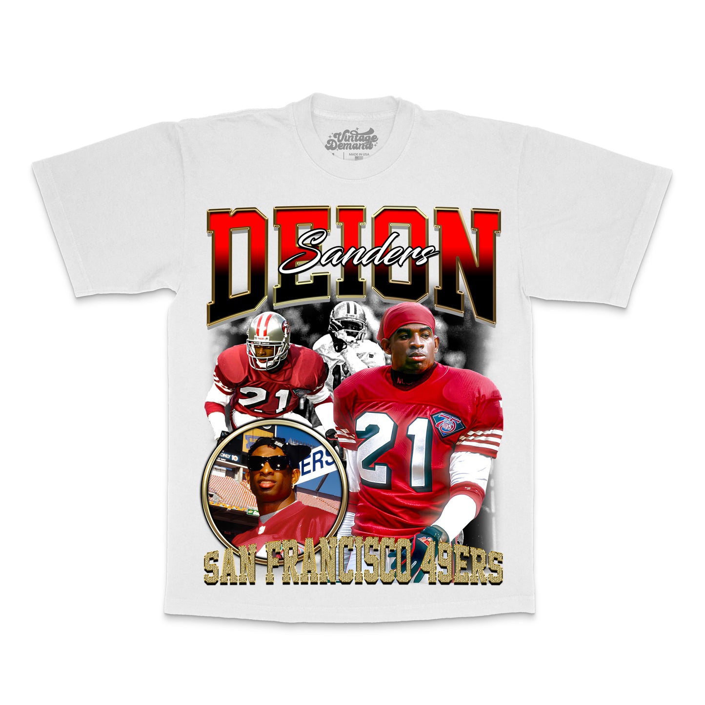 Vintage Demand "Deion Sanders" SF Tee - White