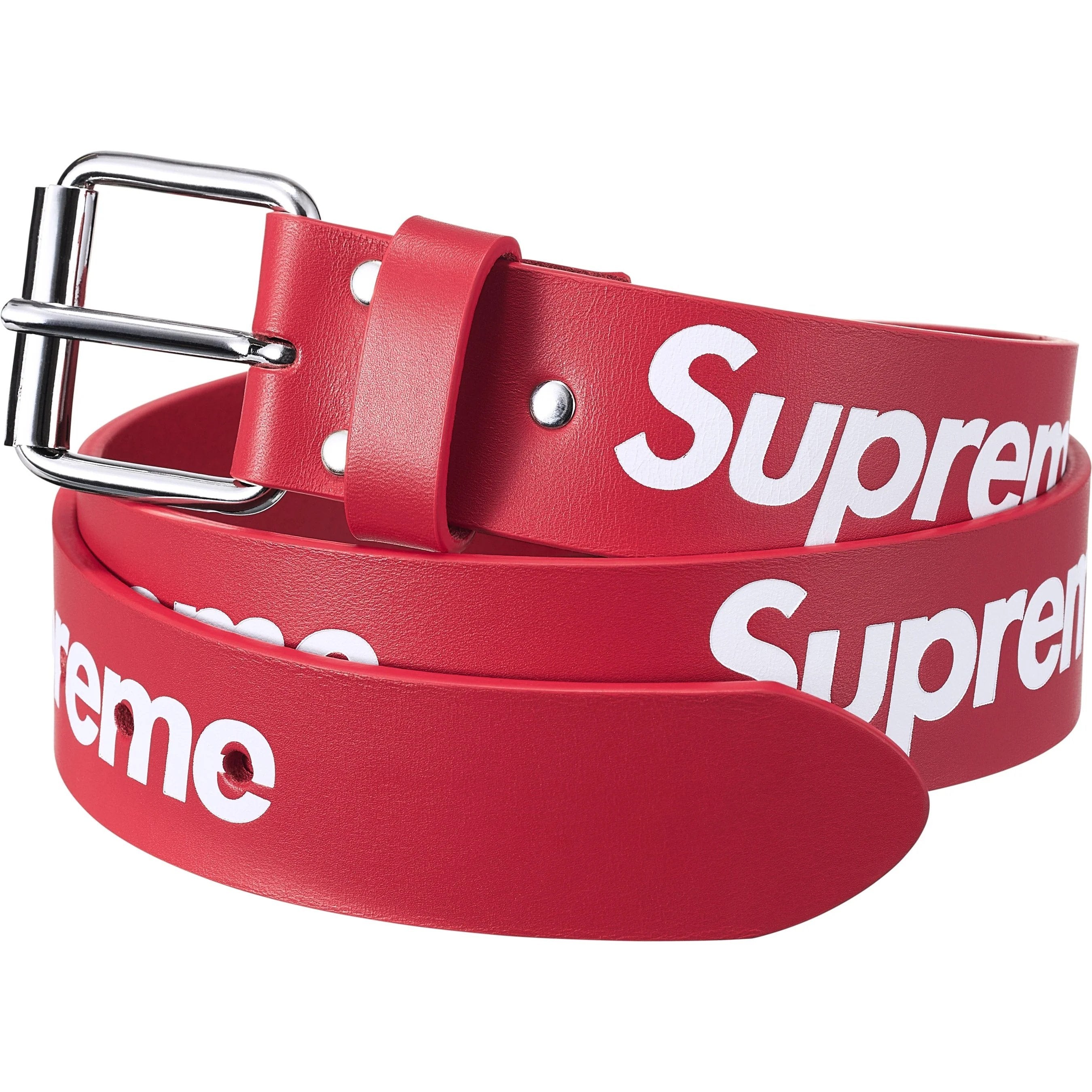 Supreme Repeat Leather Belt - Red (FW25) – Fresh Society