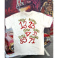  Close-up of the SF Faithful Niner Gang 2024 White Tee, showing the intricate design and high-quality fabric