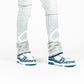 PHEELINGS Luminous Love Light Blue Flare Stack Denim jeans with flare stack design and comfortable fit