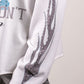 Paper Money "247" Rhinestones White Layered Long Sleeve