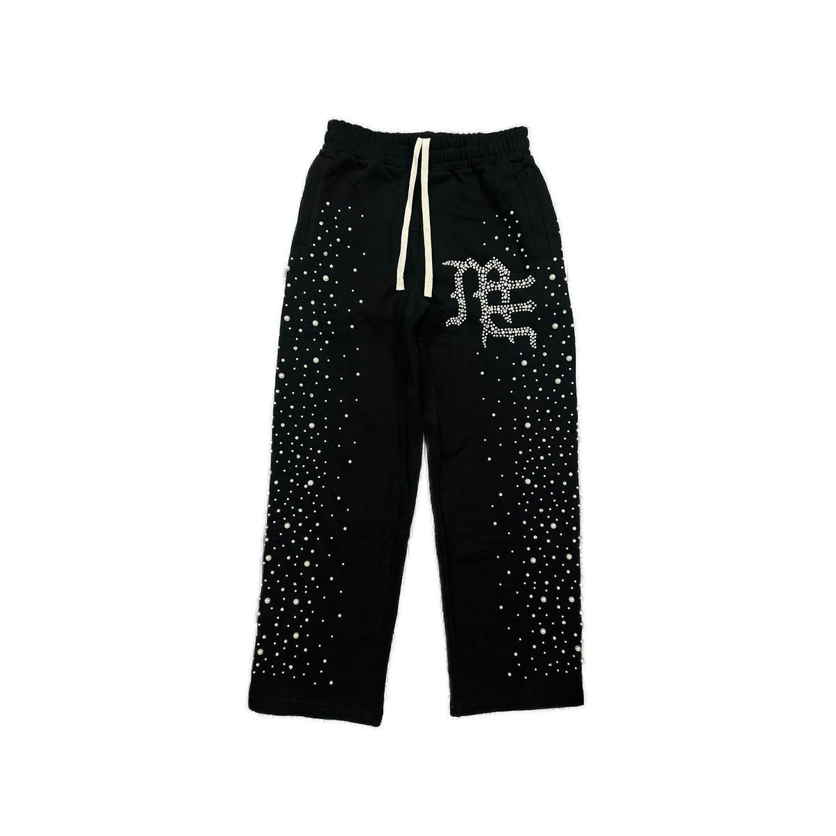 Mixed Emotion "Pearl" Black Rhinestone Sweatpants