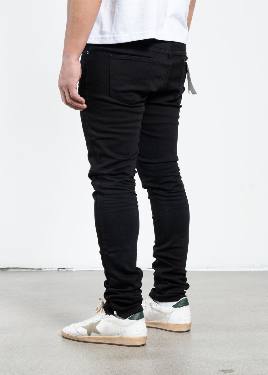 Midnight Black Non-Distressed Skinny Denim Jeans (MB-001)