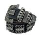 BB Simon Black/Black Curb Chain 360 Belt with Jet Hematite Detail