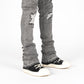 PHEELINGS Soulful Serenity Charcoal Grey Flare Stack Denim - stylish and comfortable