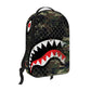 Sprayground Camo Splash Backpack featuring a vibrant camouflage design and durable PVC material