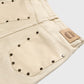 Homme + Femme "Arsenal" Studded Denim Shorts - Cream