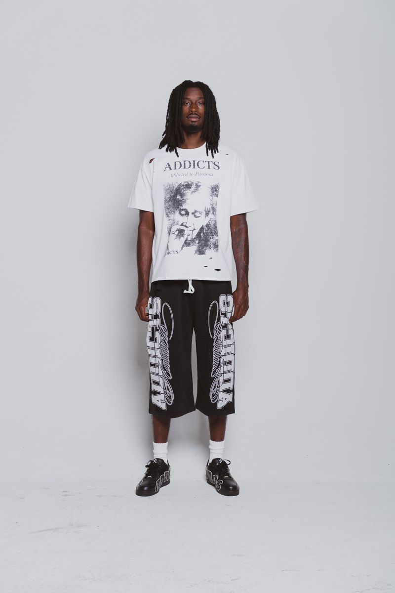 Addicts ATL "Varisty" Black & White 3/4 Shorts