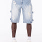 Guapi Aqua Blue Cross Buckle Shorts