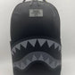 Sprayground Shark Central Nylon Black Backpack showcasing front design and sturdy nylon material