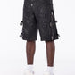 Guapi All Black Cross Buckle Shorts
