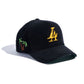 Reference "Paradise LA" Corduroy Snapback Hat - Black/Yellow (REF567)
