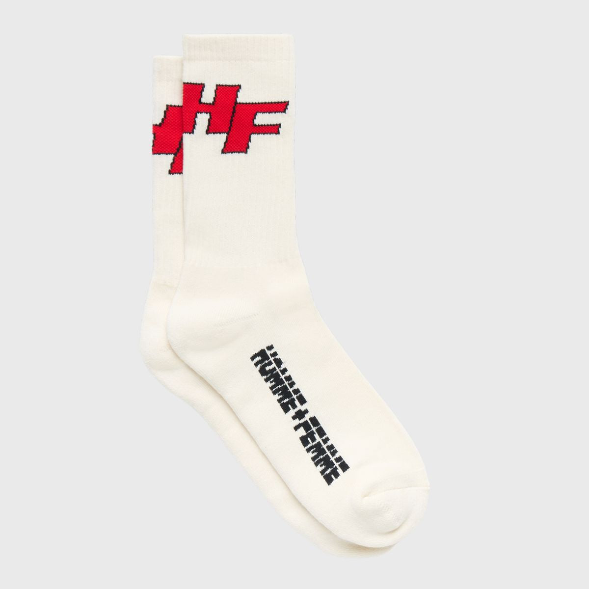 Cream and red Heatwave socks for men and women, one size fits most