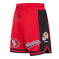 Pro Standard San Francisco 49ers Script Tail Athletic Short in red and black featuring team logo